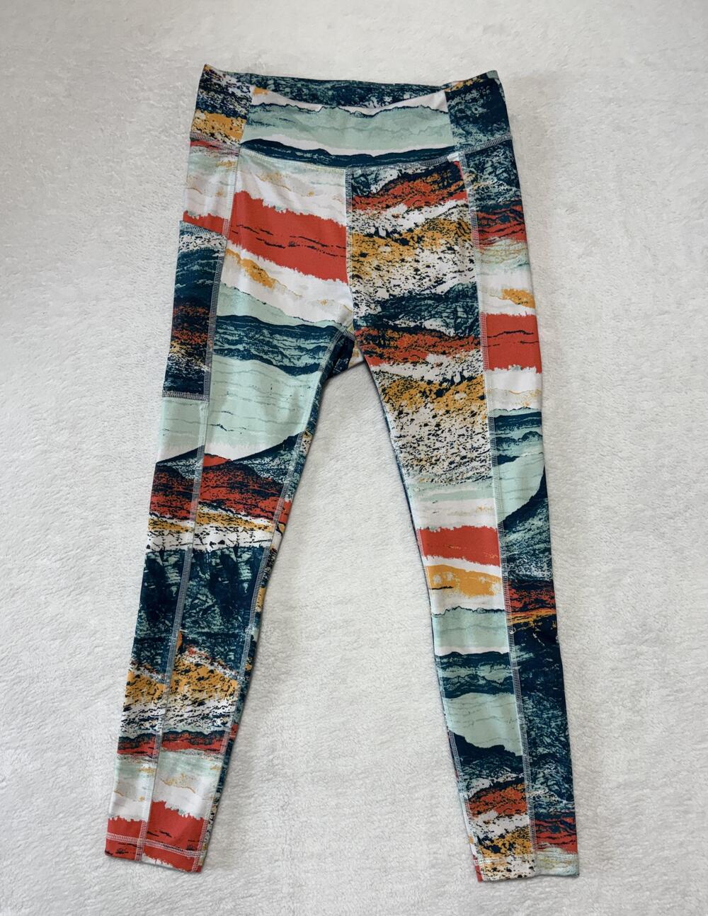 Columbia Leggings Womens Small Multicolor Pockets Pull On Athletic Pants